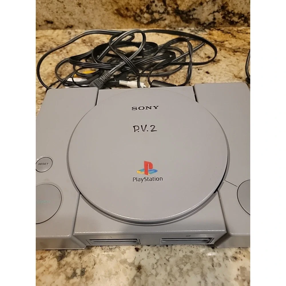 Sony PlayStation 1 PS1 Game Console Bundle Tested & Working with/ 2 Controllers